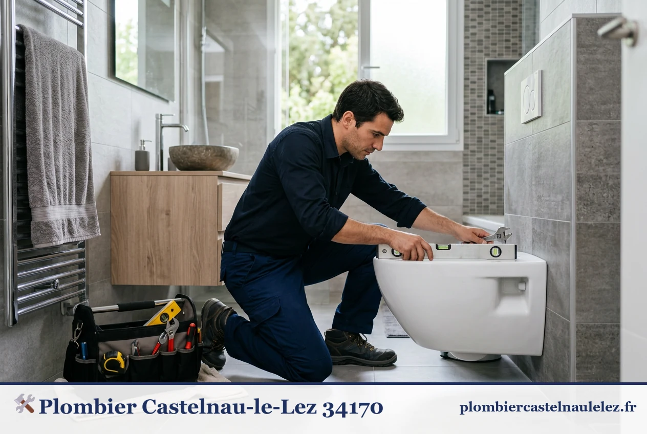 artisan plombier à Castelnau-le-Lez en action
