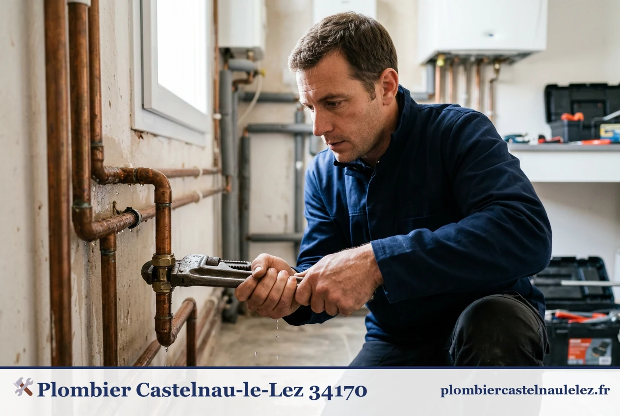 Plombier local réparant une fuite à Castelnau-le-Lez